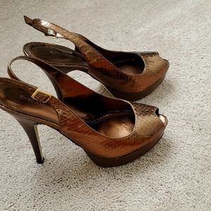 Enzo Angiolini Peeptoe Platform Slingbacks